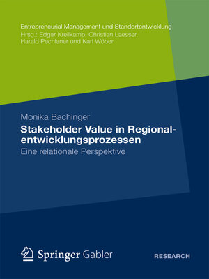 cover image of Stakeholder Value in Regionalentwicklungsprozessen